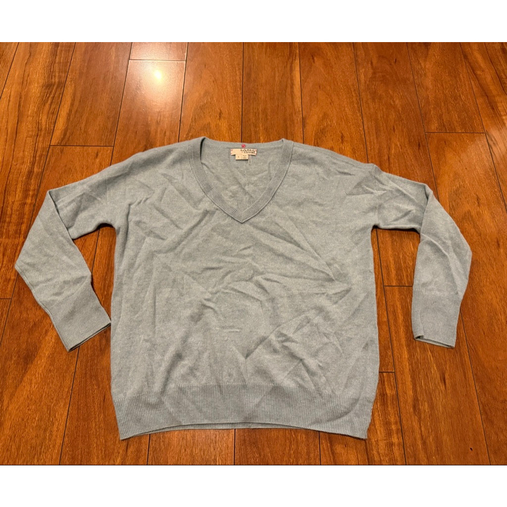 Women's LABEL + thread Light Blue Cashmere V-Neck Sweater Size S